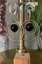 Blue Circle Earrings