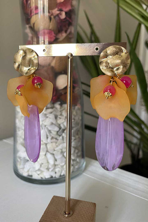 Pendientes Violeta/Amarillo